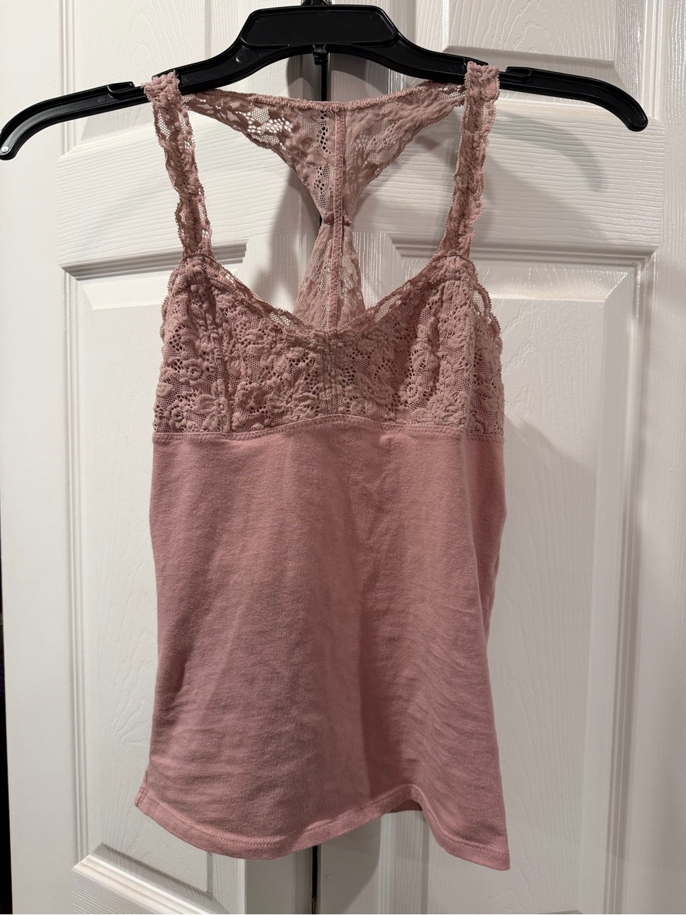 American Eagle Outfitters Dusty Rose Lace Racerback Cami